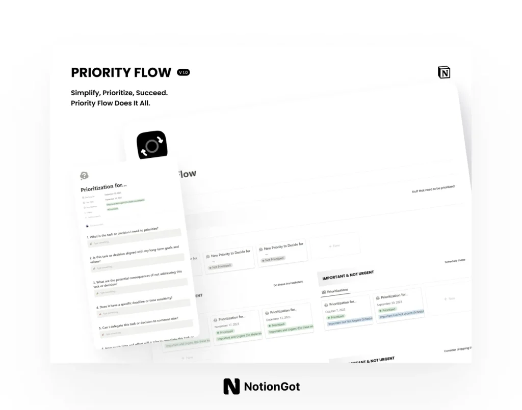 Prioritization Template for Notion
