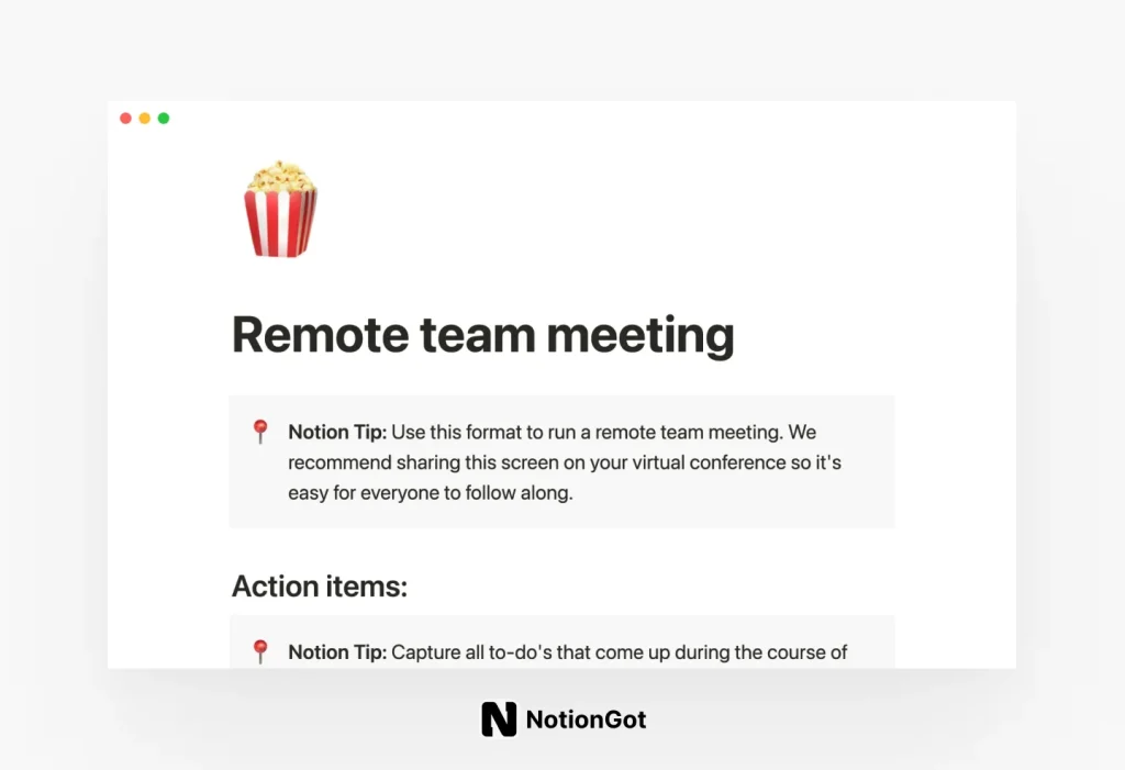 Notion Remote team meeting