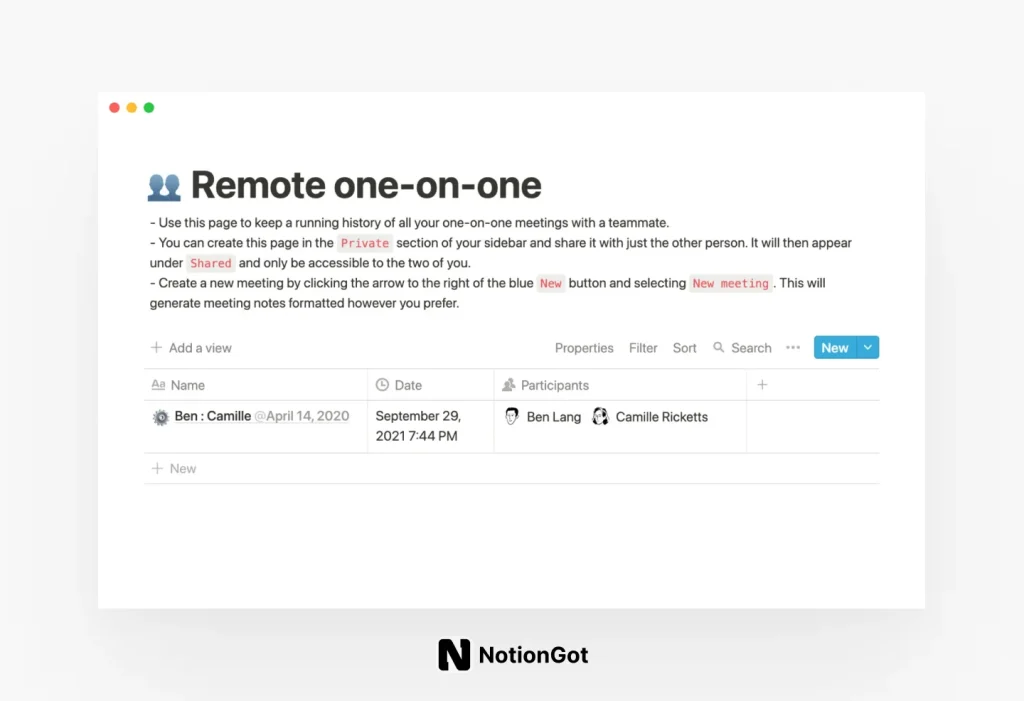 Remote one-on-one