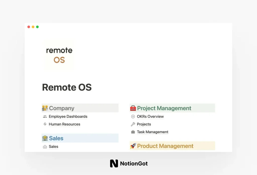 Remote OS for Notion