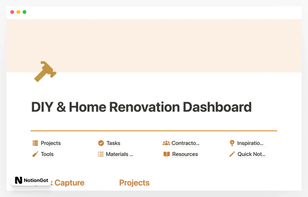DIY & Home Renovation Dashboard