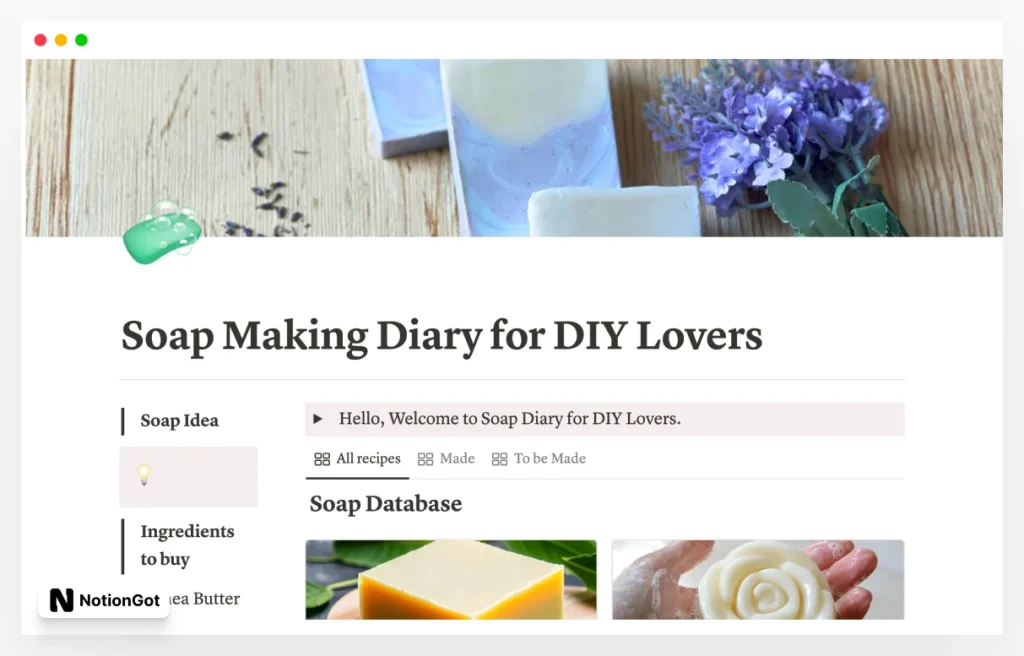 Soap Making Diary for DIY Lovers