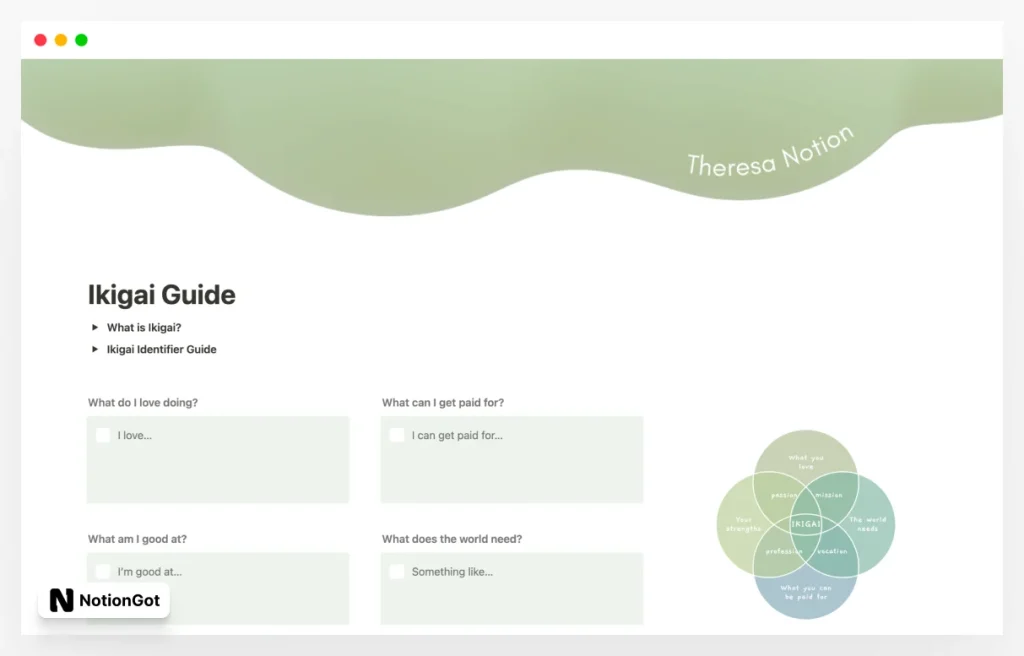 Ikigai Guide Template