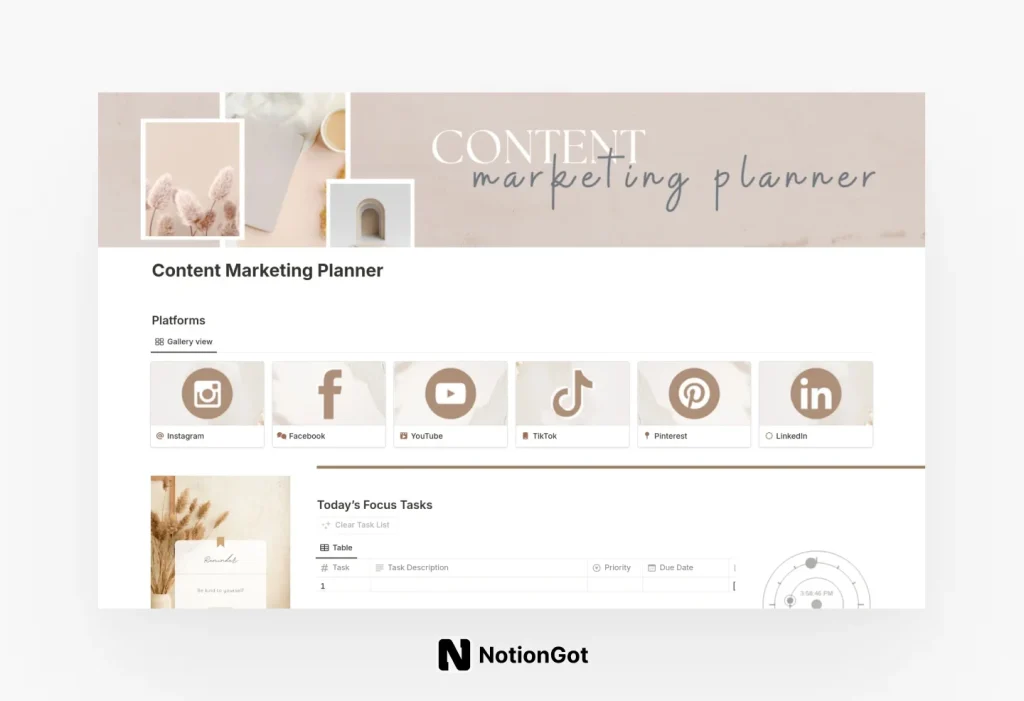 Content Marketing Planner Template
