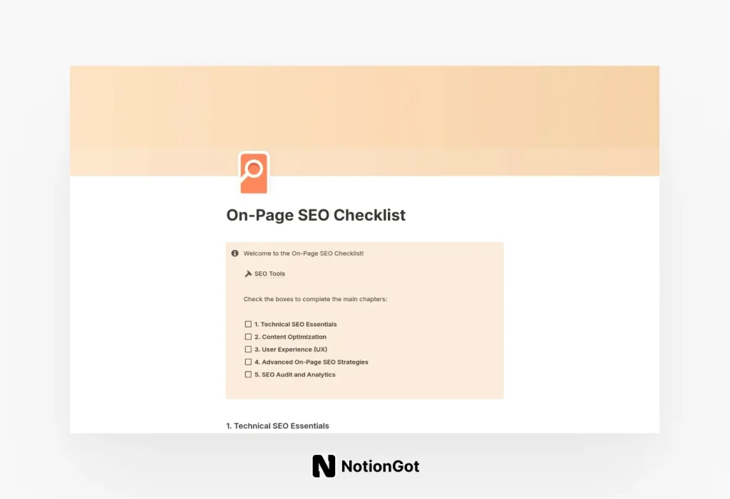 On-Page SEO Checklist Template