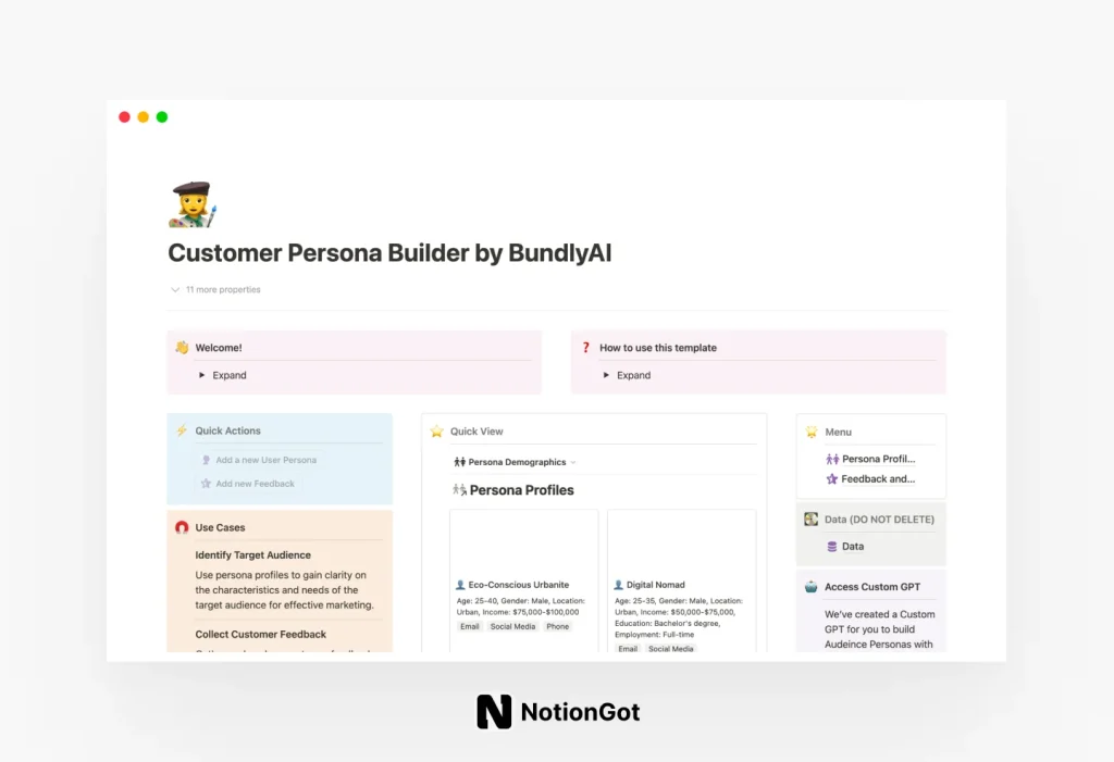 Notion Customer Persona Builder Template