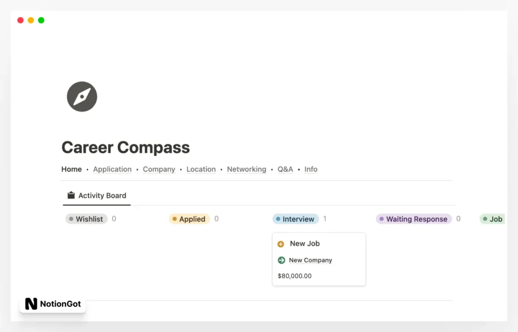 Notion Career Compass Template