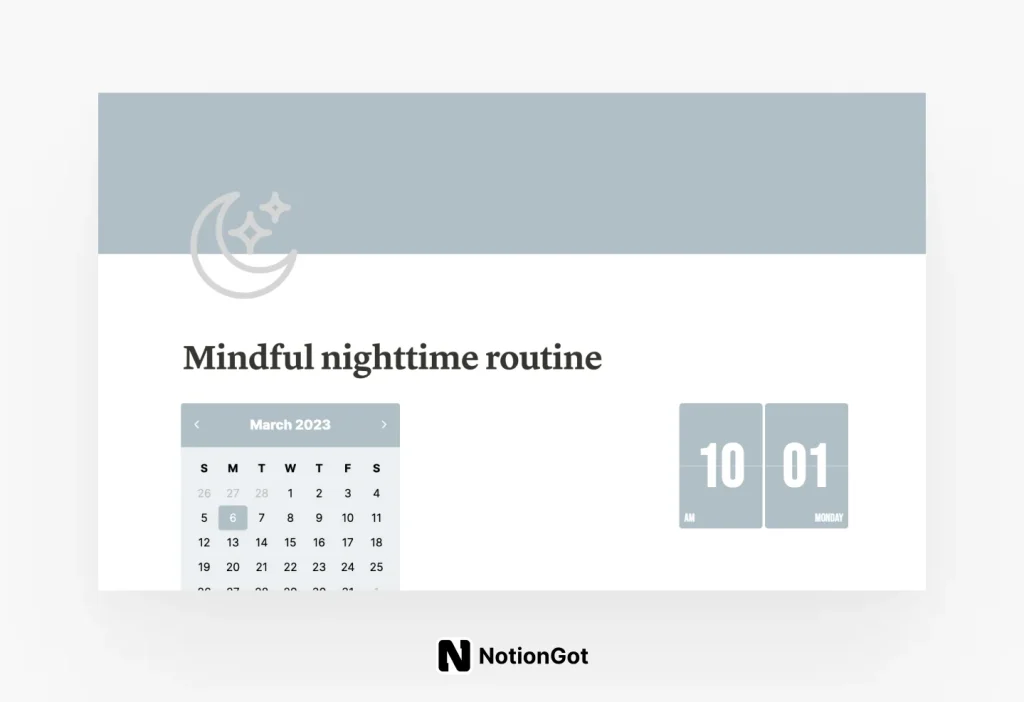 Mindful Night Time Routine