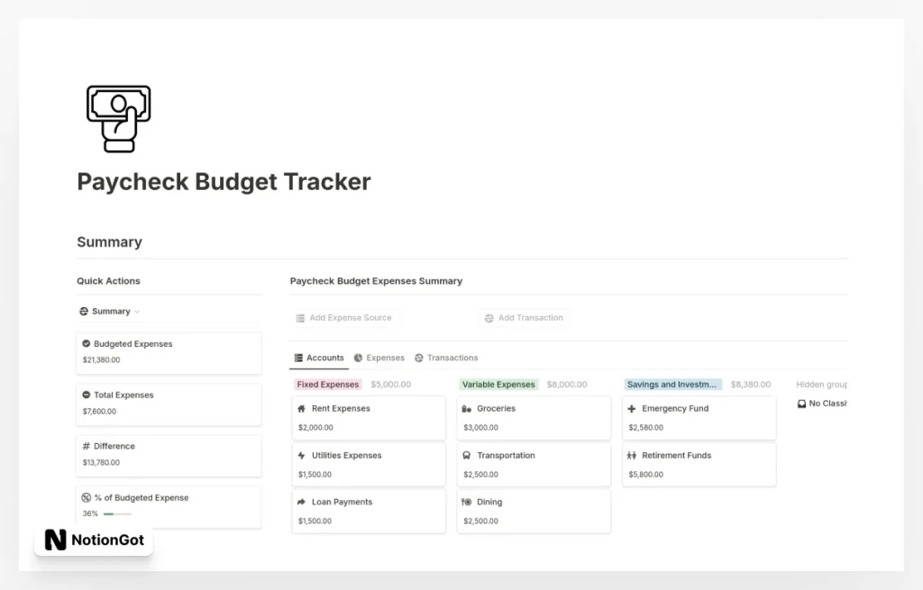 Paycheck Budget Tracker