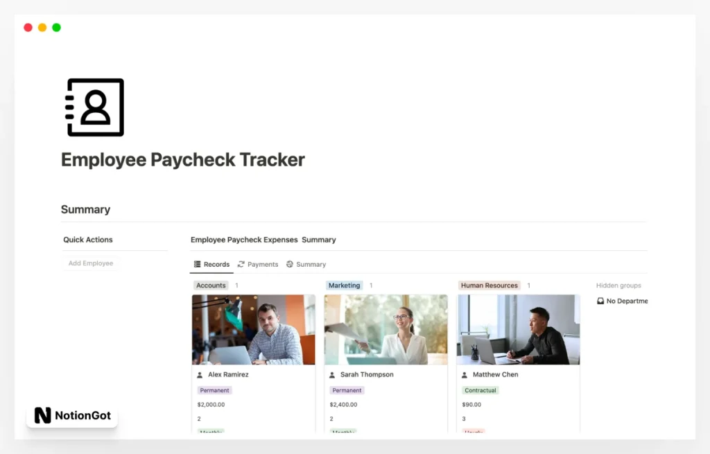 Employee Paycheck Tracker Template