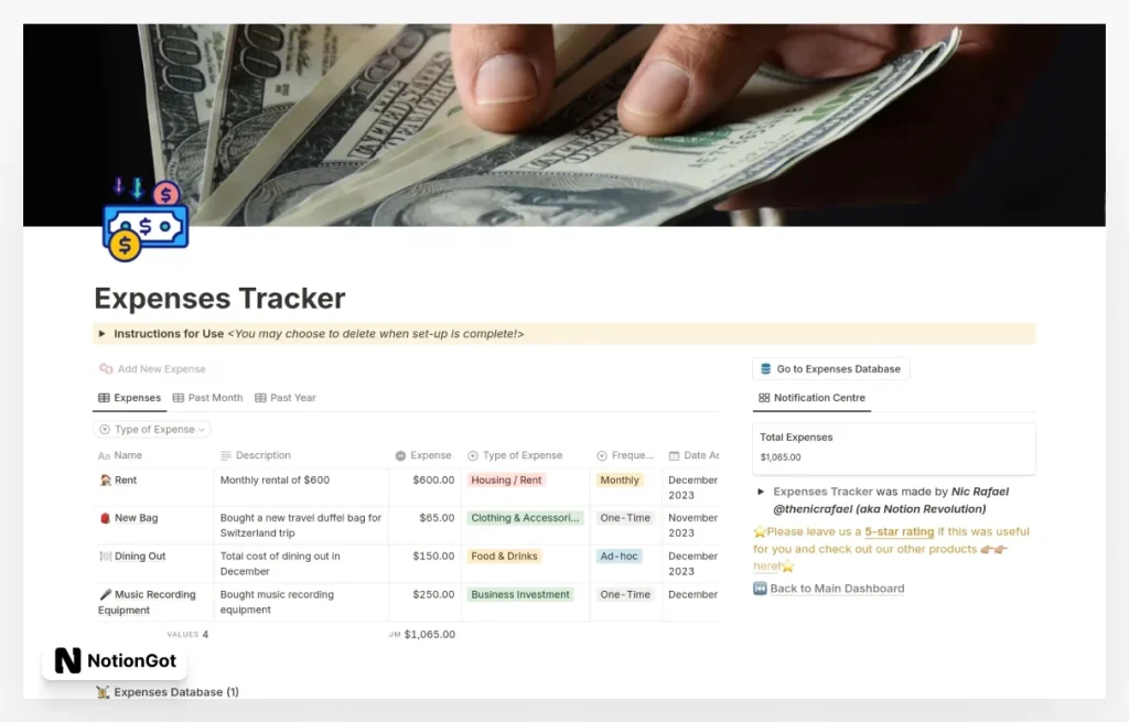 Expenses Tracker: Keep Up With Your Spending