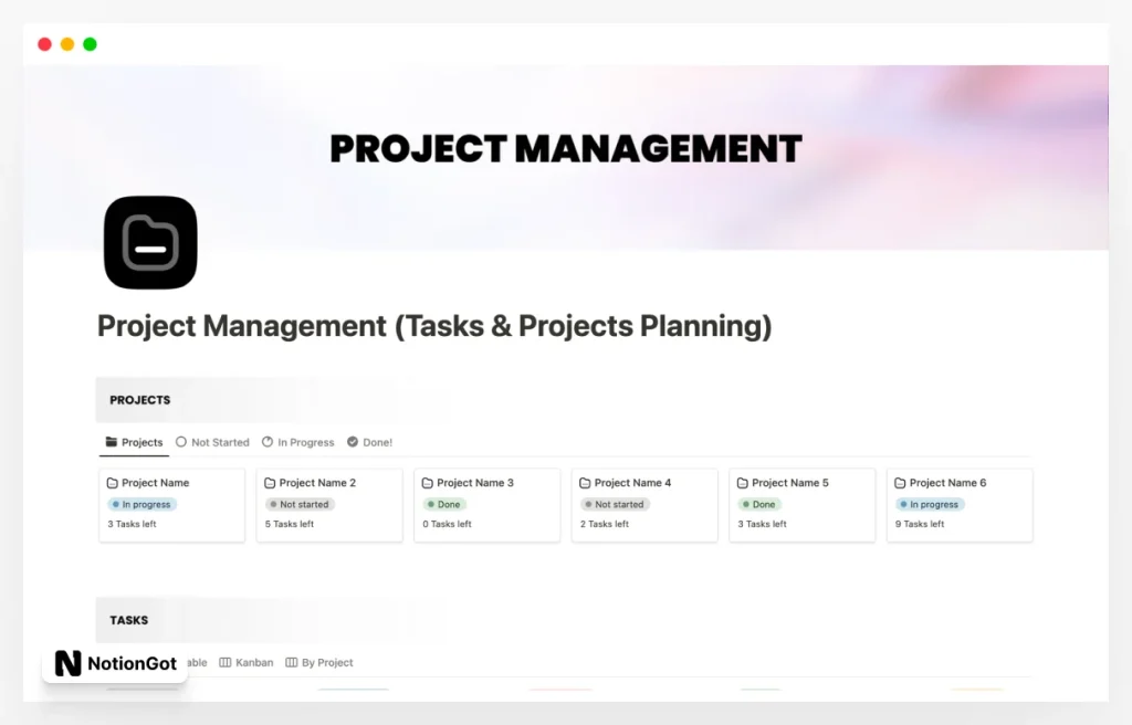 Notion Tasks & Projects Planning Template