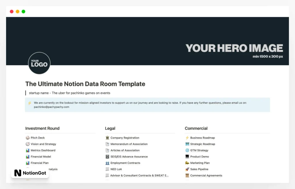 The Ultimate Data Room Template