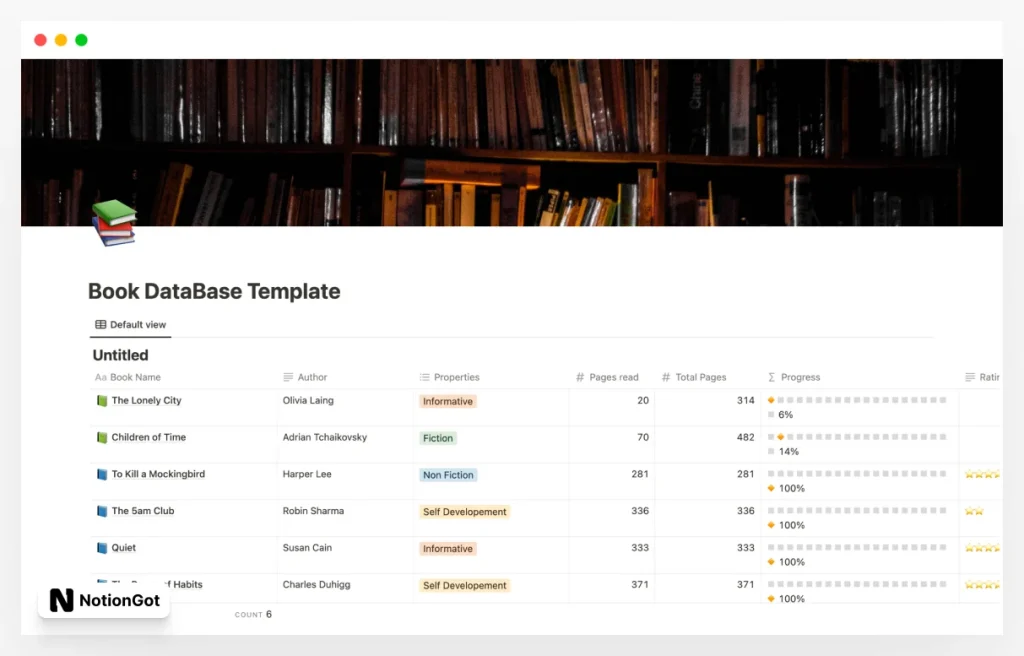 Book DataBase Template