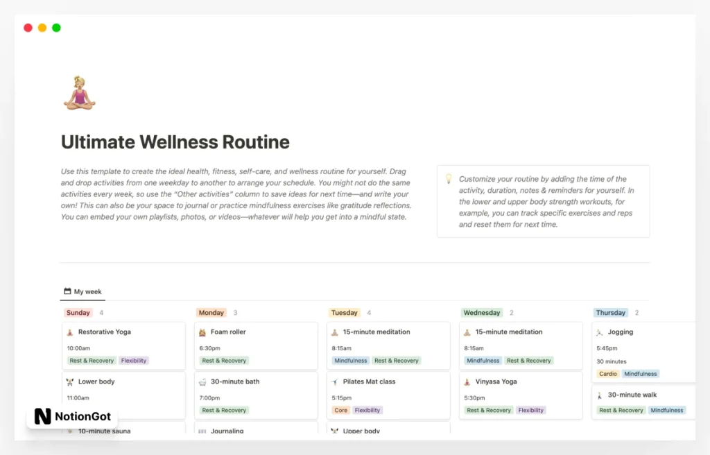 Wellness, Fitness, & Self-Care Routine