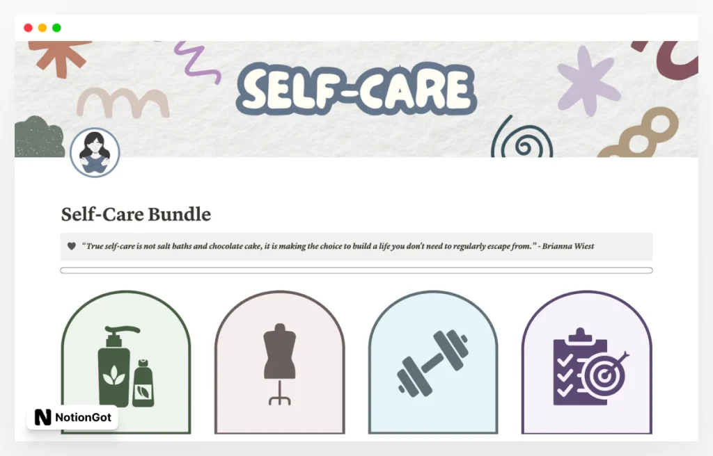 Notion Self-Care Bundle Template