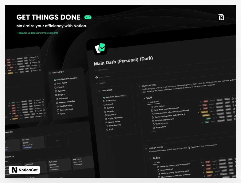 Get Things Done Notion Template