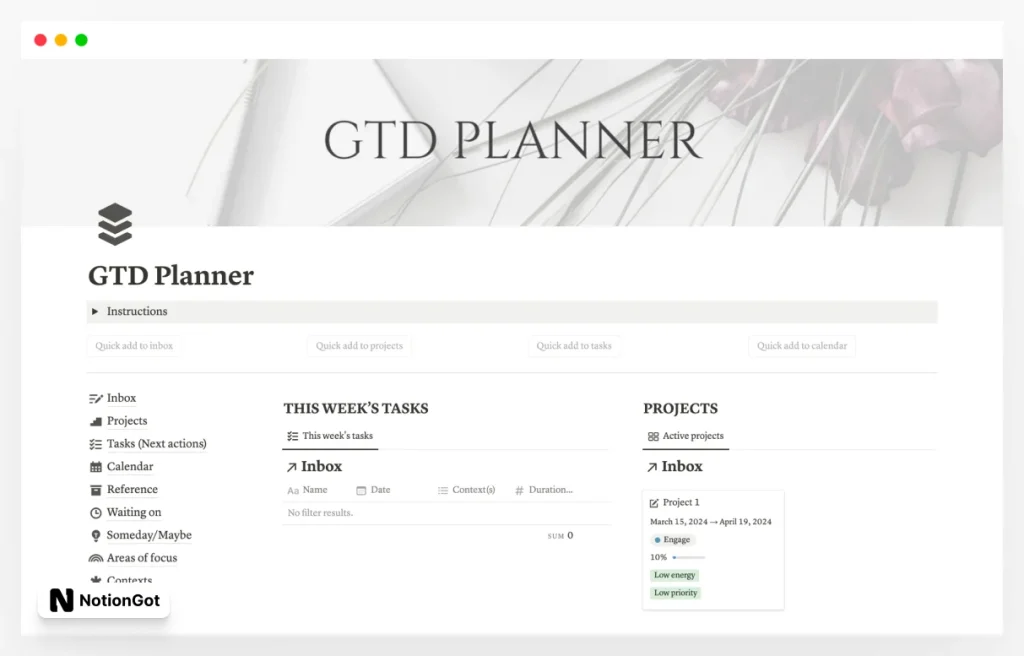 GTD Planner