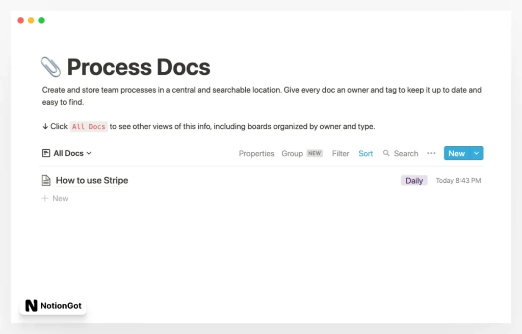 Process docs