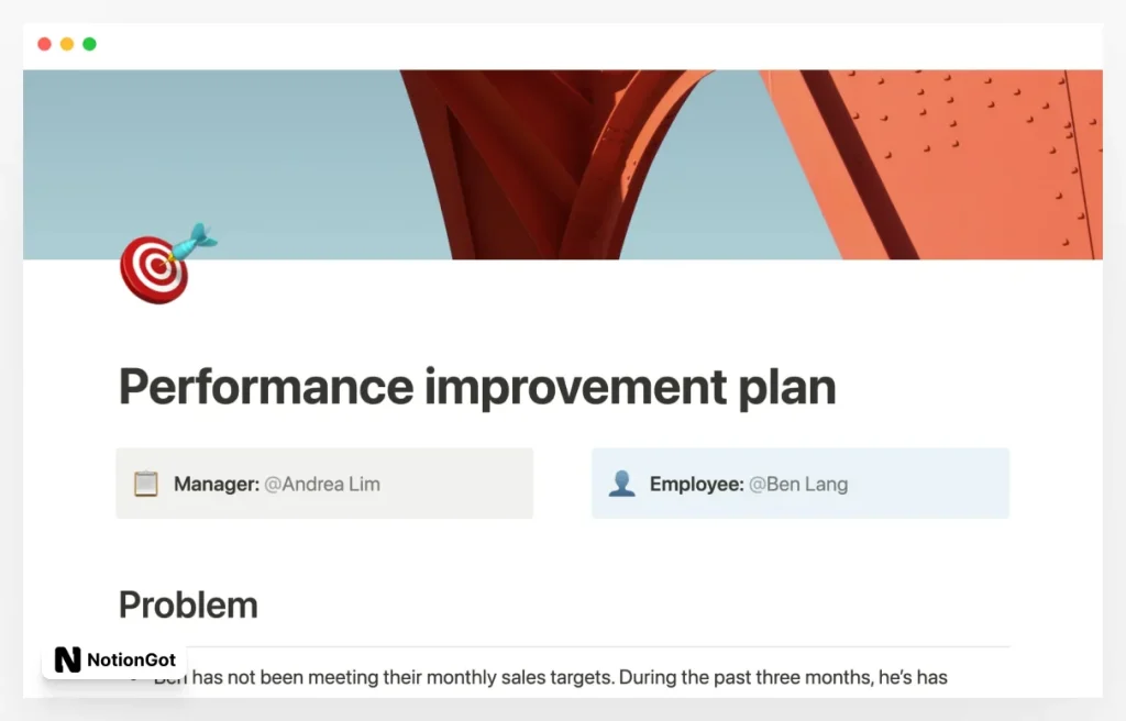 Performance improvement plan