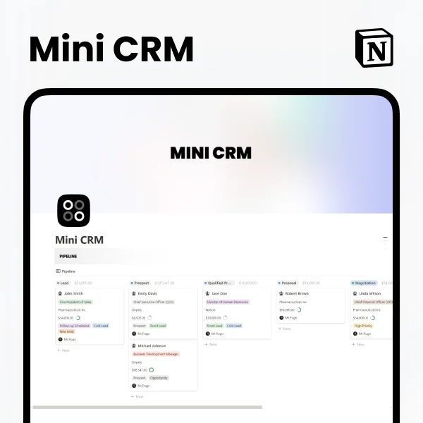 Free Notion CRM & Lead Management Template