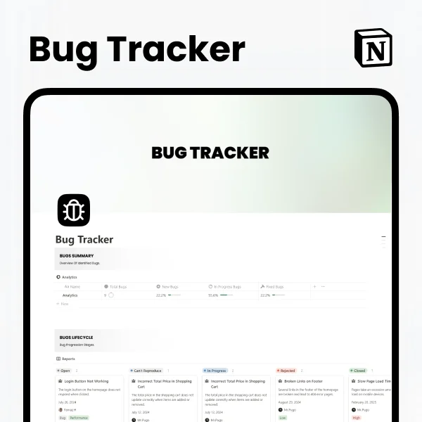 Free Notion Bug Tracking Template